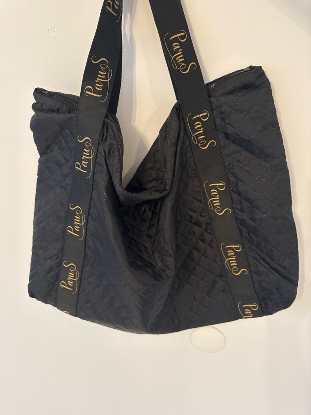 Parus Dance Quilted Nylon Tote in black
